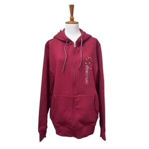 Tommy Hilfiger Burgundy Zip Up Sweater